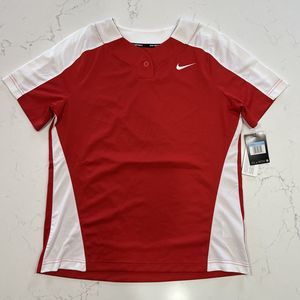 NEW Nike Softball Vapor Select 1-Button Red Womens M Practice Game Team Jersey
